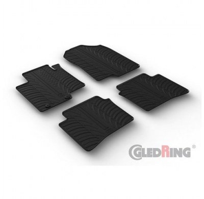 Juego De Alfombrillas Goma Valido Para Hyundai I20 Iii 2020- (Perfil T 4 Piezas + Clips De Montaje)