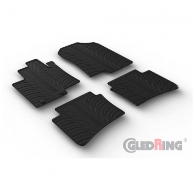 Juego De Alfombrillas De Goma Para Hyundai Bayon 2021- (Perfil T 4 Piezas + Clips De Montaje)