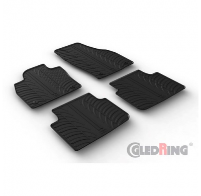 Juego De Alfombrillas De Goma  Skoda Scala Hb 5-Puertas 2019- (Perfil T 4-Piezas + Clips De Montaje)