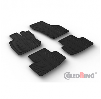 Juego de alfombrillas de goma para Skoda Octavia IV e-Tec Sedan/Kombi 2020- (perfil T 4 piezas + clips de montaje) GLEDRING