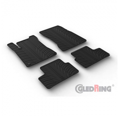 Juego De Alfombrillas De Goma Mercedes Cla (C118) Sedán 2/2019- (Perfil En T De 4 Piezas + Clips De Montaje)