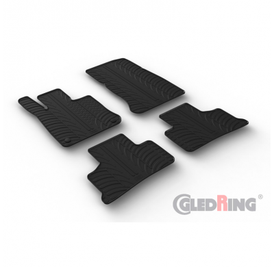 Juego de alfombrillas de goma para Mercedes GLC (X254) MHEV 2022- (perfil T 4 piezas + clips de montaje) GLEDRING