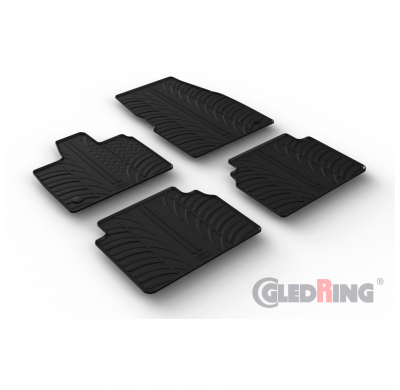 Juego De Alfombrillas Goma Valido Para Bmw I3 (I01) 2013- (Perfil T 4 Piezas + Clips De Montaje)