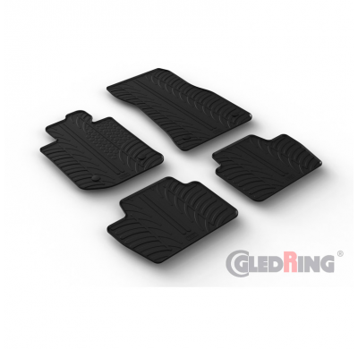 Juego De Alfombrillas De Goma Para Bmw Serie 4 (G22) Coupé 2020- (Perfil T 4 Piezas + Clips De Montaje)