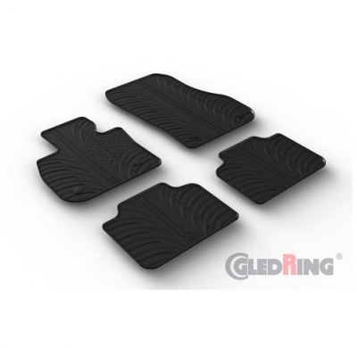 Juego De Alfombrillas De Goma Para Bmw Serie 2 (U06) Active Tourer 2021- (Perfil T 4 Piezas + Clips De Montaje)