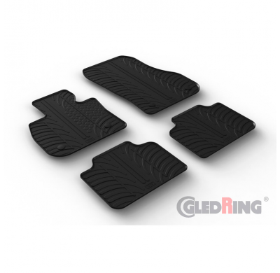 Juego De Alfombrillas De Goma Para Bmw Serie 2 (U06) Active Tourer 2021- (Perfil T 4 Piezas + Clips De Montaje)