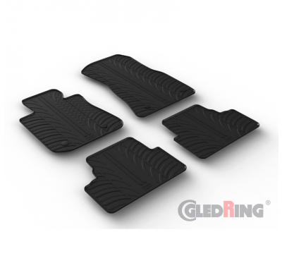 Juego de alfombrillas de goma para BMW i4 (G26) 2021- (perfil T 4 piezas + clips de montaje) GLEDRING