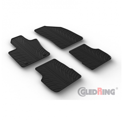 Juego de alfombrillas de goma para Alfa Romeo Tonale 2022- (perfil T 4 piezas + clips de montaje) GLEDRING