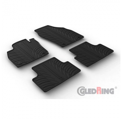 Juego De Alfombrillas De Goma Volkswagen T-Cross 3/2019- (Perfil T De 4 Piezas + Clips De Montaje)