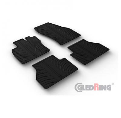 Juego De Alfombrillas Goma Valido Para Volkswagen Caddy V Mpv 2020- (Perfil T 4 Piezas + Clips De Montaje)