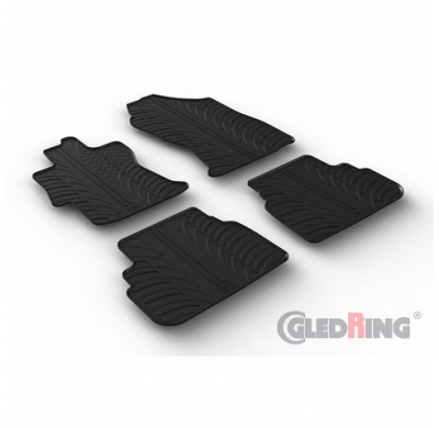 Juego De Alfombrillas De Goma Para Subaru Xv Ii (Crosstrek) 2017- (Perfil T 4 Piezas + Clips De Montaje)