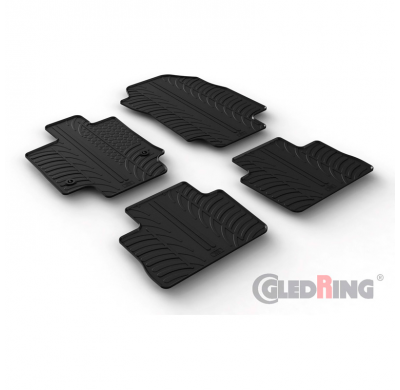 Juego De Alfombrillas De Goma  Toyota Rav4 Hybrid 2/2019- (Perfil T De 4 Piezas + Clips De Montaje)