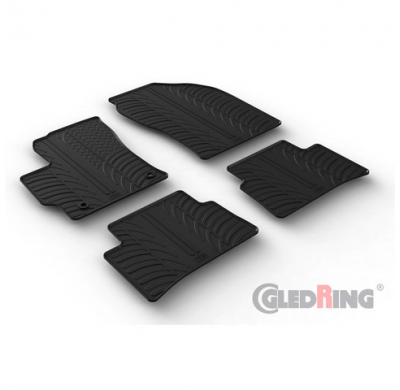 Juego De Alfombrillas De Goma  Toyota Corolla Hb 5-Puertas Petrol/Hybrid 12/2018- (T Perfil 4-Piezas + Clips De Montaje)