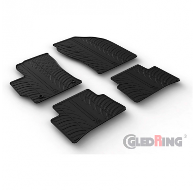 Juego De Alfombrillas De Goma  Toyota Corolla Hb 5-Puertas Petrol/Hybrid 12/2018- (T Perfil 4-Piezas + Clips De Montaje)