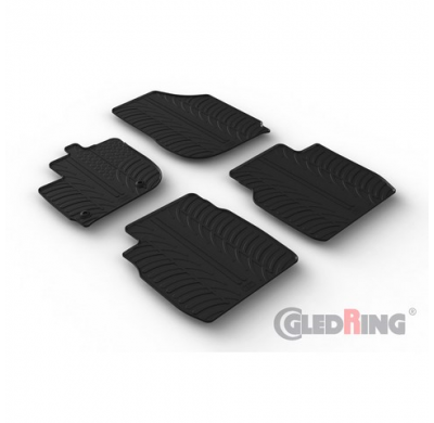 Juego De Alfombrillas De Goma Adecuadas Para Honda Jazz V (Gr) Incl. Crosstar 2020- (Perfil En T De 4 Piezas + Clips De Montaje)