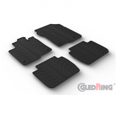 Juego de alfombrillas de goma aptas para Honda ZR-V eHEV 2023- (perfil T 4 piezas + clips de montaje)