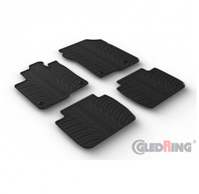 Juego de alfombrillas de goma aptas para Honda ZR-V eHEV 2023- (perfil T 4 piezas + clips de montaje)