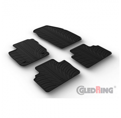 Juego De Alfombrillas Goma Valido Para Ford Tourneo Courier Kombi / Passenger 2014- & Facelift 2018- (Perfil T 4 Piezas + Clips