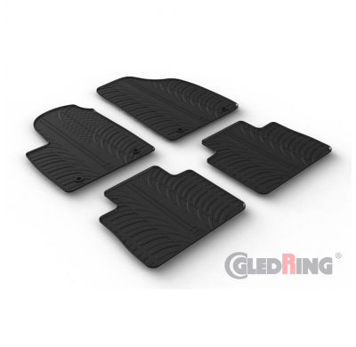 Juego de alfombrillas de goma adecuadas para MG (E)HS Plug-in-Hybrid 2019- (automático) (perfil T 4 piezas)