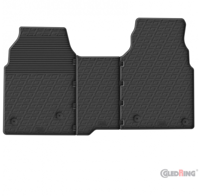 Juego de alfombrillas de goma para Ford Tourneo Custom 2023 (asiento/banqueta) (perfil G, 3 piezas + clips de montaje)