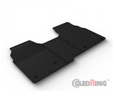 Juego de alfombrillas de goma para Ford Tourneo Custom 2023 (asiento/banqueta) (perfil G, 3 piezas + clips de montaje)