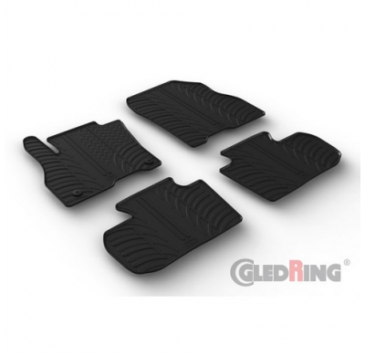 Juego De Alfombrillas Goma Valido Para Nissan Leaf Ii (Ze1) 2018- (Perfil T 4 Piezas + Clips De Montaje)