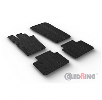 Juego De Alfombrillas Goma Valido Para Porsche Panamera Gts (971) Liftback 2016- (Perfil T 4 Piezas + Clips De Montaje)