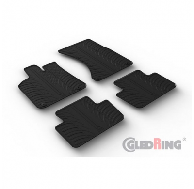 Juego De Alfombras De Goma Para Porsche Macan (95b) 2014- (Perfil En T 4 Piezas + Clips De Montaje)