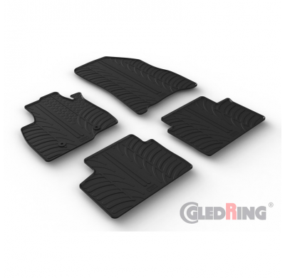 Juego de alfombrillas de goma para Dacia Duster III 2024- (perfil en T de 4 piezas + clips de montaje)