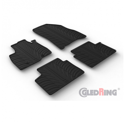 Juego de alfombrillas de goma para Dacia Duster III 2024- (perfil en T de 4 piezas + clips de montaje)