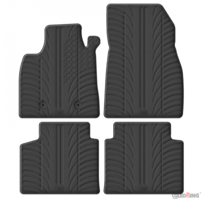 Juego de alfombrillas de goma Gledring para Dacia Bigster Full Hybrid 155 (perfil en T, 4 piezas + clips de montaje)