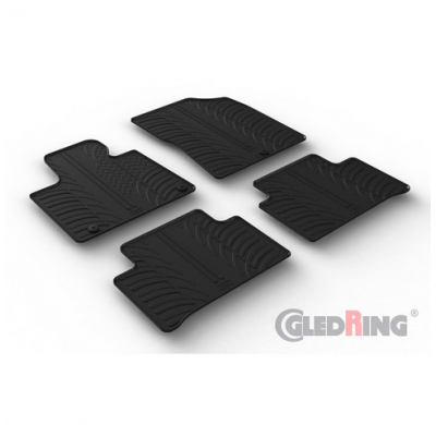 Juego De Alfombrillas De Goma Para Kia Sorento Iv (Mq4) 2020- (Perfil T 4 Piezas + Clips De Montaje)