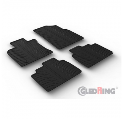 Juego De Alfombras De Goma Para Toyota Camry (Xv7) 2018- (Perfil En T 4 Piezas + Clips De Montaje)