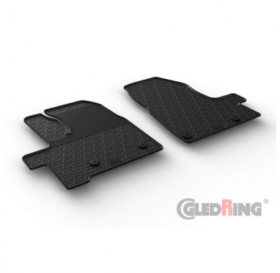 Juego Alfombrillas Goma Especificas Ford Tourneo Custom/Passenger 2018- (Automatic Gear) (G Profile 2-Pieces + Mounting Clips)