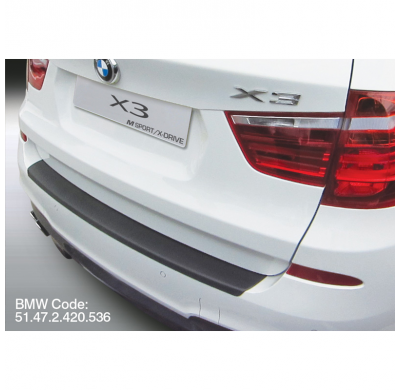 Protector de paragolpes trasero en ABS apto para BMW X3 F25 2014-2017 'M-Sport' Negro brillo RGM