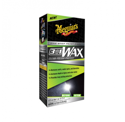 Meguiars 3-In-1 Wax 473ml + Foam Pad