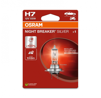 Bombilla halógena plateada Osram Night Breaker - H7 - 12V/55W - pieza única