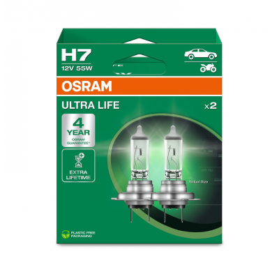 Bombillas halógenas Osram Ultra Life - H7 - 12 V/55 W - juego de 2 piezas