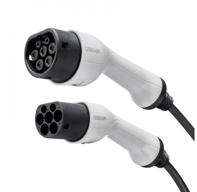 Cable de carga para vehículos eléctricos Osram BATTERY charge de 7 pines, tipo 2>2, 16 A, trifásico (5 m)