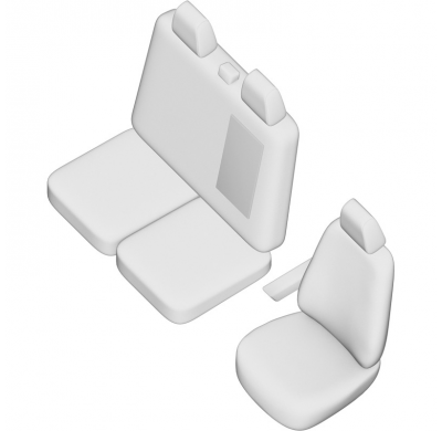 Original Design Fundas de asiento de tela 2+1 especifica para Ford Transit 2014- (con reposabrazos en el asiento)