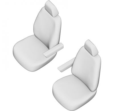 New York Design Fundas de asiento de cuero artificial 1+1 especifica para Ford Transit Custom 2012-