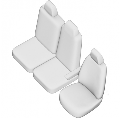 Original Design Fundas de asiento de tela 2+1 especifica para Renault Master/Opel Movano/Nissan NV400 2010-2019 (división en ban