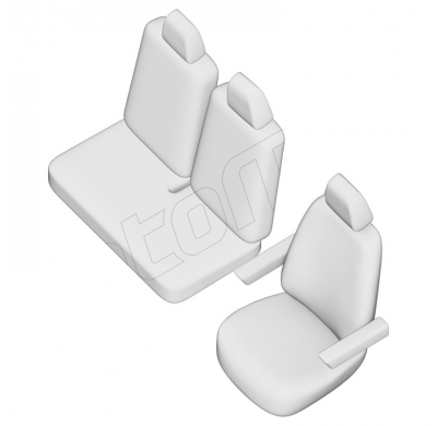 Original Design Fundas de asiento de tela 2+1 especifica para Volkswagen Crafter/MAN TGE 2017- (Standard) (banco con respaldo di