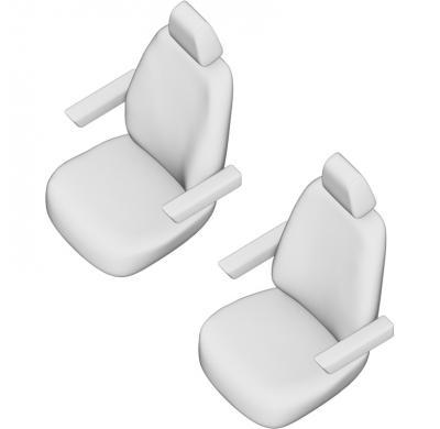 New York Design Fundas de asiento de cuero artificial 1+1 especifica para Volkswagen Crafter/MAN TGE 2017- (Ergo Comfort)