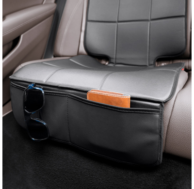 Protector de asiento trasero universal para silla infantil en cuero negro - 1 pieza