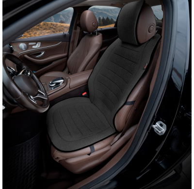 Funda protectora universal para asiento/cojín 'Delantero' Lino negro - una sola pieza