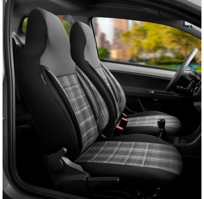 Universal Juego de fundas de asiento 'CityBug' de tela 'Sports' negro/gris/blanco - 9 piezas - apto para airbags laterales