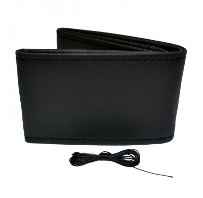 Funda Universal Para Volante Classic - Cuero Pvc Negro + Puntada Negra (Encaje)