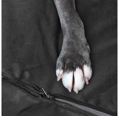 Protector universal para asiento de coche para mascotas para banco trasero en tejido hidrófugo negro - 1 pieza