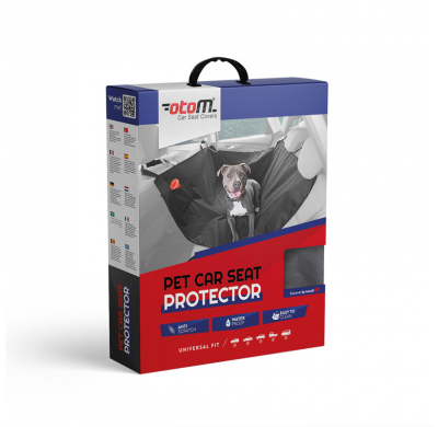 Protector universal para asiento de coche para mascotas para banco trasero en tejido hidrófugo negro - 1 pieza